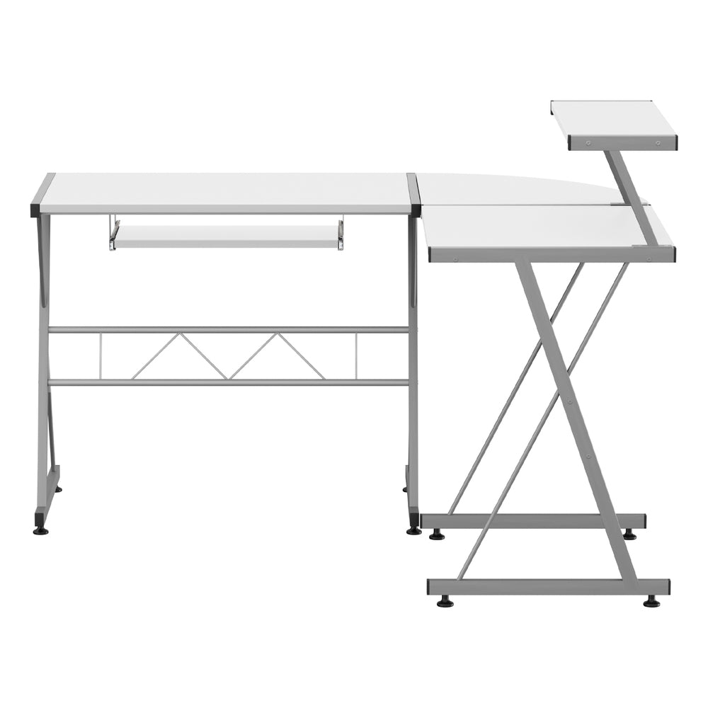 Artiss Computer Desk L-Shape Keyboard Tray Shelf White-Furniture &gt; Office-PEROZ Accessories