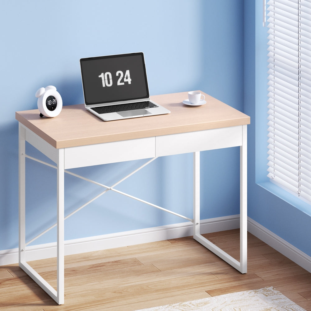 Artiss Computer Desk Drawer Storage Oak 100CM-Furniture &gt; Office-PEROZ Accessories