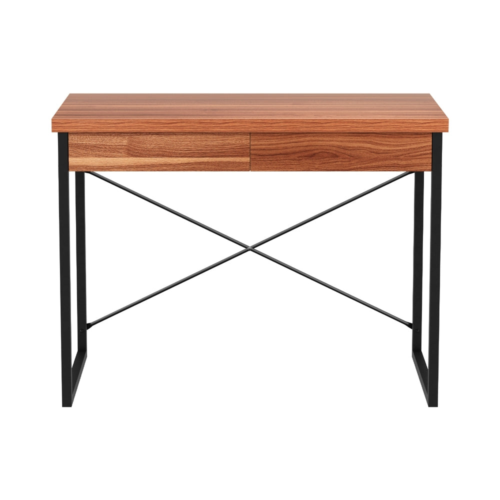 Artiss Computer Desk Drawer Storage Walnut 100CM-Furniture &gt; Office-PEROZ Accessories