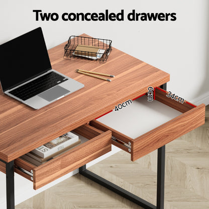 Artiss Computer Desk Drawer Storage Walnut 100CM-Furniture &gt; Office-PEROZ Accessories