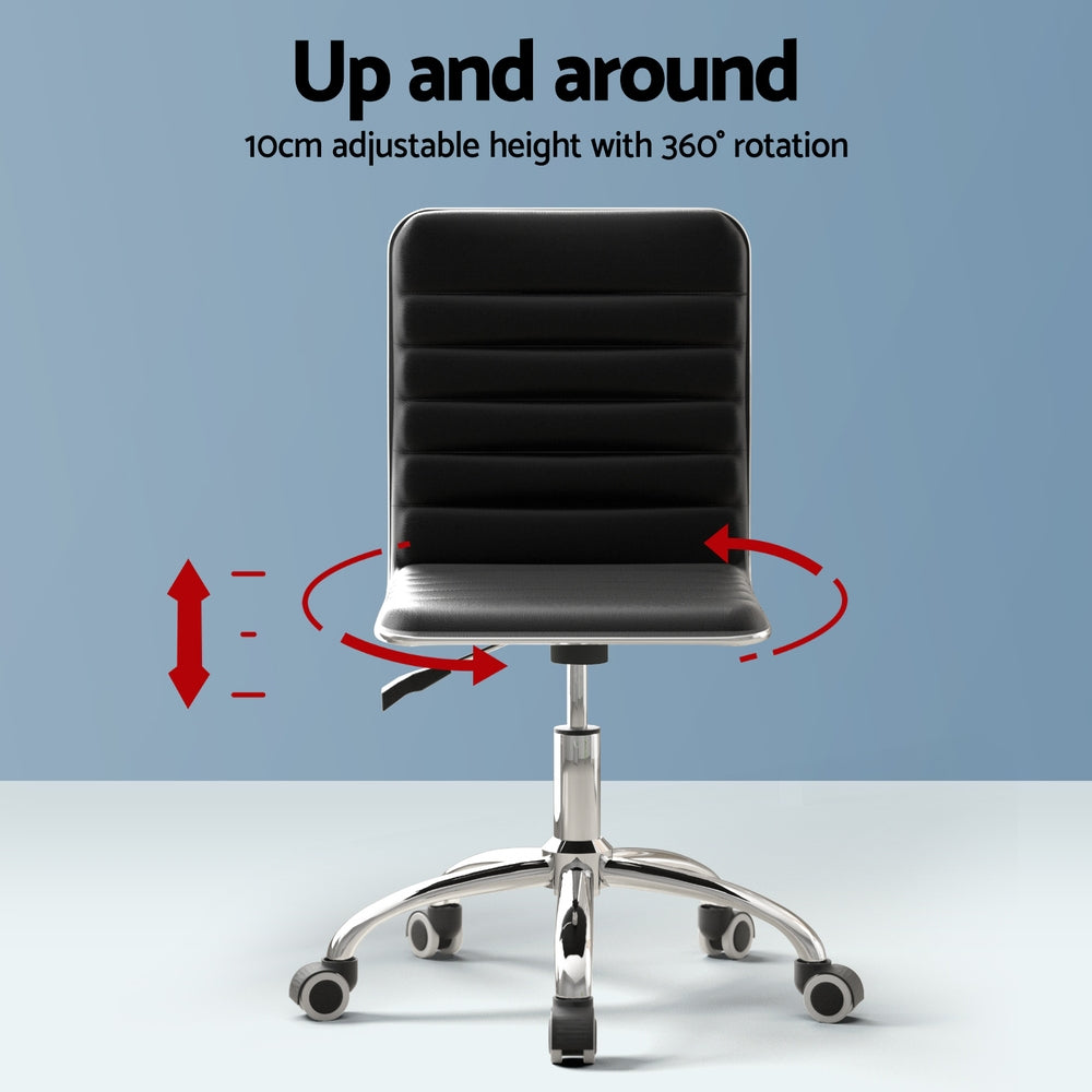 Artiss Computer Desk 120cm Executive Office Chairs Set PU Leather Low Back Black-Furniture &gt; Office &gt; Office &amp; Desk Chairs-PEROZ Accessories