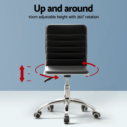 Artiss Computer Desk 120cm Executive Office Chairs Set PU Leather Low Back Black-Furniture &gt; Office &gt; Office &amp; Desk Chairs-PEROZ Accessories