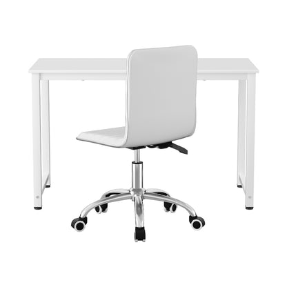 Artiss Computer Desk 120cm Executive Office Chairs Set PU Leather Low Back White-Furniture &gt; Office &gt; Office &amp; Desk Chairs-PEROZ Accessories