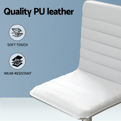 Artiss Computer Desk 120cm Executive Office Chairs Set PU Leather Low Back White-Furniture &gt; Office &gt; Office &amp; Desk Chairs-PEROZ Accessories