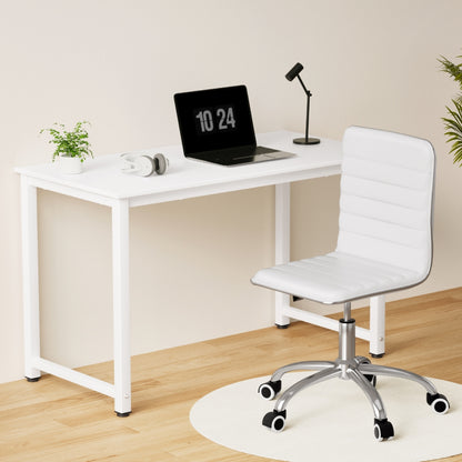 Artiss Computer Desk 120cm Executive Office Chairs Set PU Leather Low Back White-Furniture &gt; Office &gt; Office &amp; Desk Chairs-PEROZ Accessories