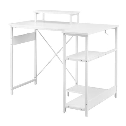 Artiss Computer Desk L-Shape Home Office Study Table Open Shelves White 100CM-Furniture &gt; Office &gt; Desks-PEROZ Accessories