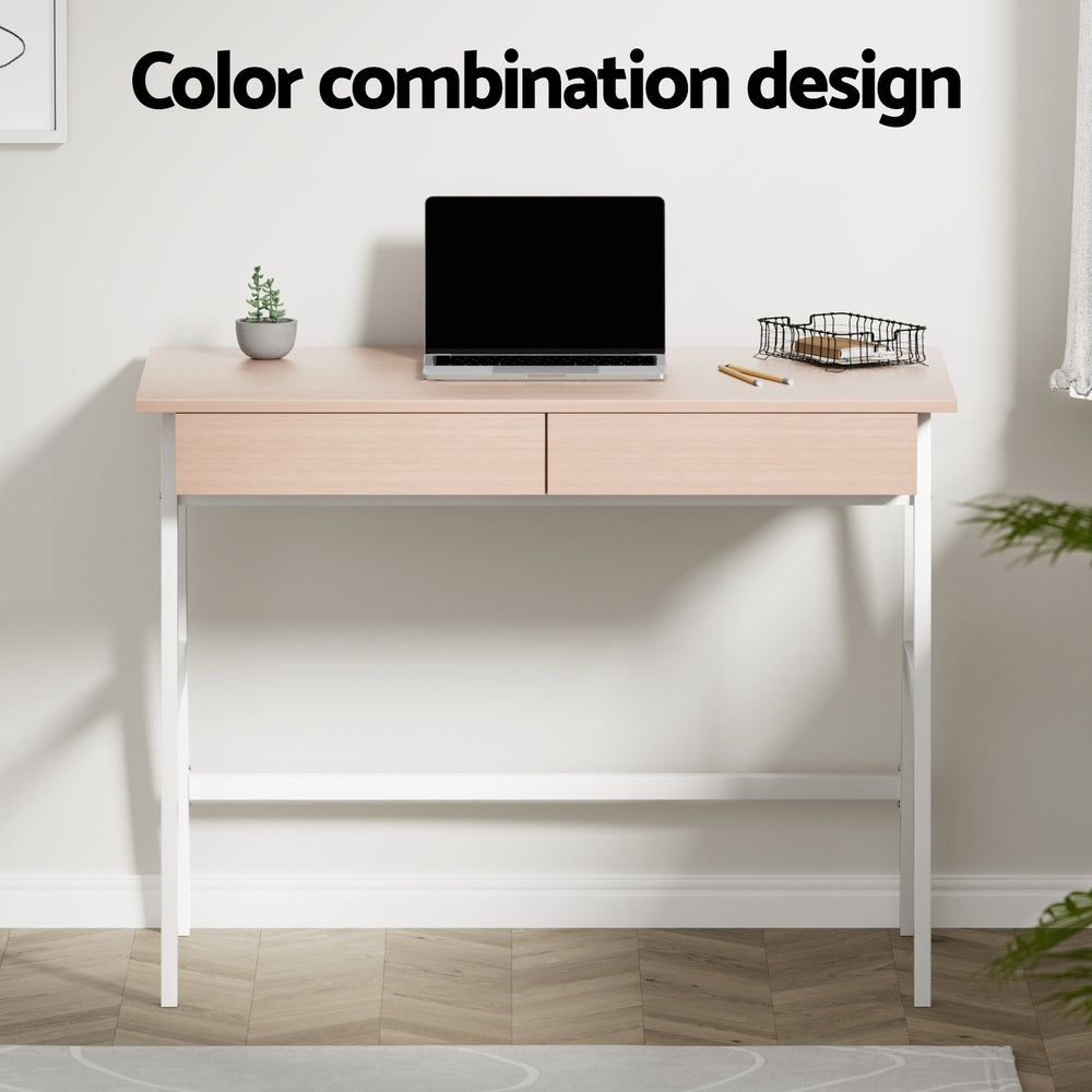 Artiss Computer Desk Drawer Cabinet Oak 100CM-Furniture &gt; Office-PEROZ Accessories