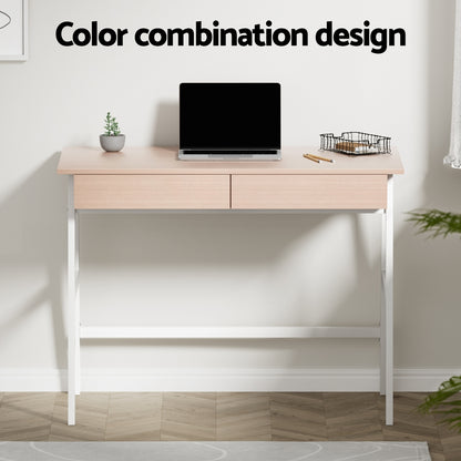 Artiss Computer Desk Drawer Cabinet Oak 100CM-Furniture &gt; Office-PEROZ Accessories