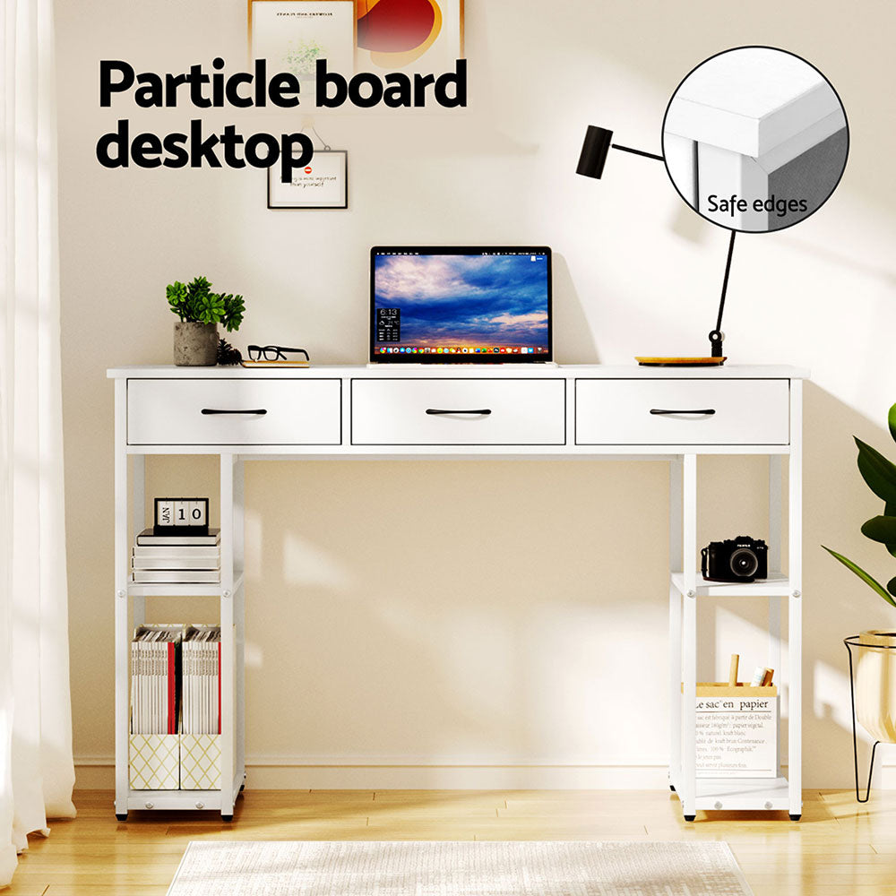 Artiss Computer Desk Drawer Shelves Study Table 120CM White-Furniture &gt; Office-PEROZ Accessories
