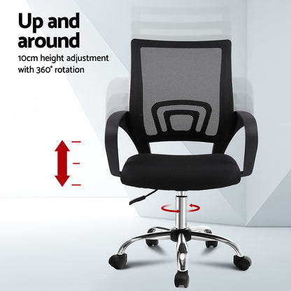 Artiss Computer Desk Mesh Office Chair Set Foldable Home Study Table Black-Furniture &gt; Office &gt; Desks-PEROZ Accessories