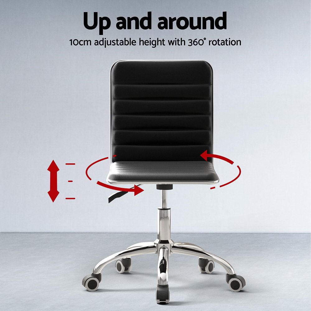 Artiss Computer Desk Office Chair PU Leather Set Foldable Home Study Table Black-Furniture &gt; Office &gt; Desks-PEROZ Accessories
