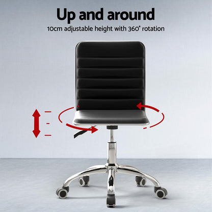 Artiss Computer Desk Office Chair PU Leather Set Foldable Home Study Table Black-Furniture &gt; Office &gt; Desks-PEROZ Accessories