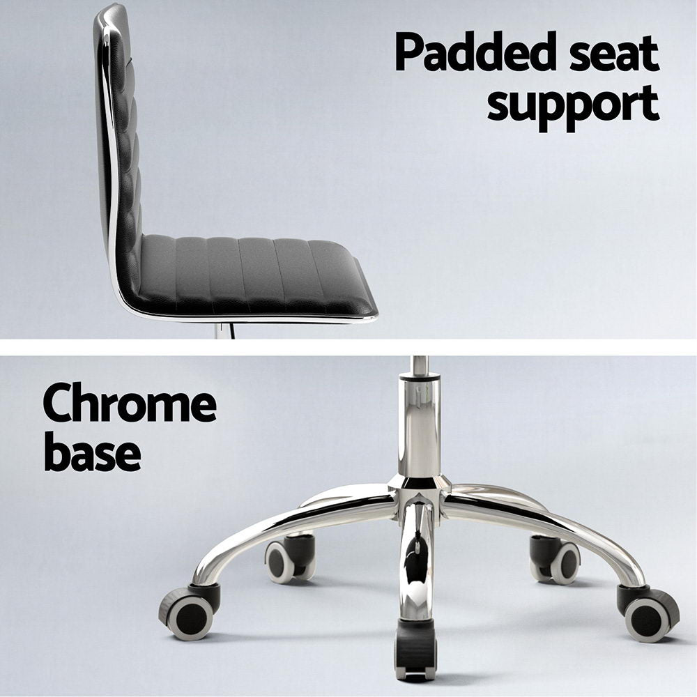 Artiss Computer Desk Office Chair PU Leather Set Foldable Home Study Table Black-Furniture &gt; Office &gt; Desks-PEROZ Accessories