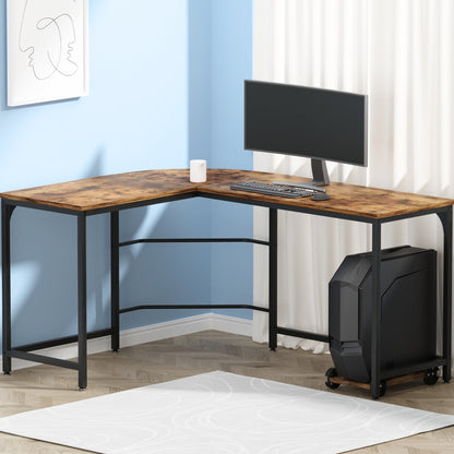 Artiss Computer Desk L-Shape CPU Stand Brown 147CM-Office Desks-PEROZ Accessories