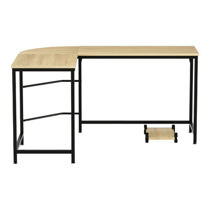 Artiss Computer Desk L-Shape CPU Stand Oak 147CM-Office Desks-PEROZ Accessories