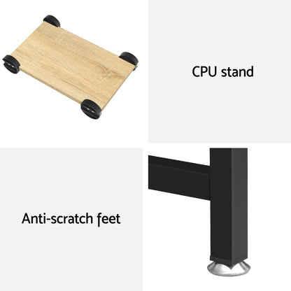 Artiss Computer Desk L-Shape CPU Stand Oak 147CM-Office Desks-PEROZ Accessories