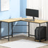 Artiss Computer Desk L-Shape CPU Stand Oak 147CM-Office Desks-PEROZ Accessories