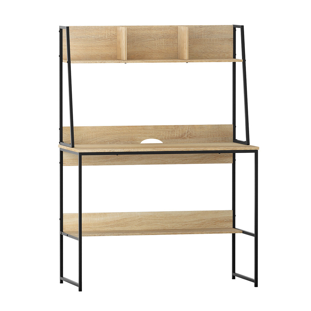 Artiss Computer Desk Bookshelf Storage 100CM Oak-Office Desks-PEROZ Accessories