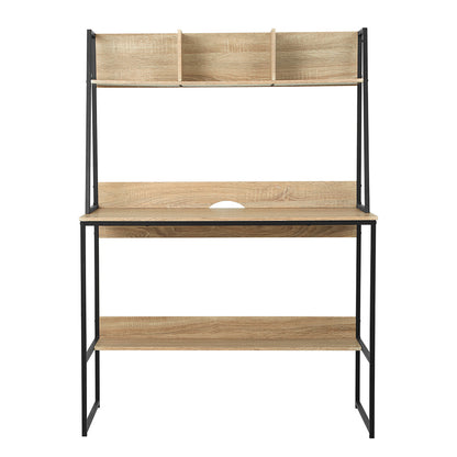 Artiss Computer Desk Bookshelf Storage 100CM Oak-Office Desks-PEROZ Accessories