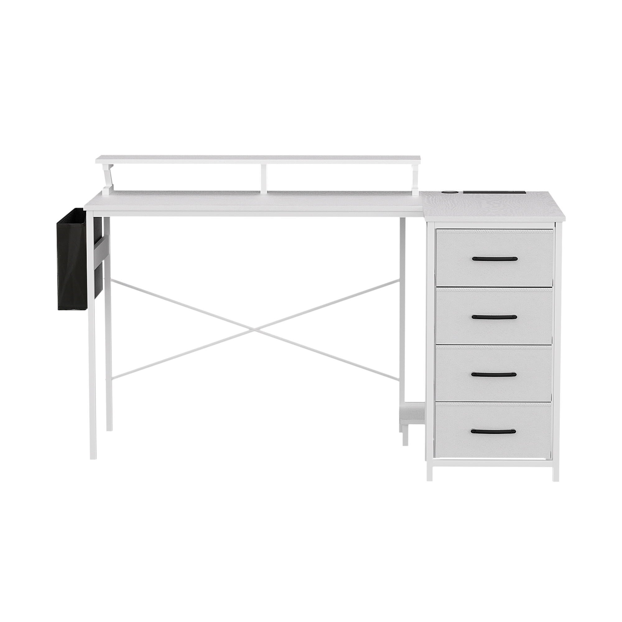 Artiss 140cm L Shaped Gaming Desk Computer Desk with LED Lights &amp; Power Outlets-Furniture > Office > Desks-PEROZ Accessories