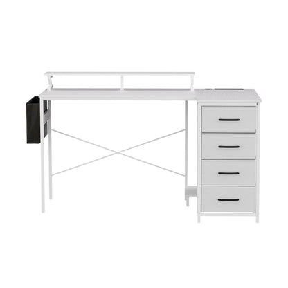 Artiss 140cm L Shaped Gaming Desk Computer Desk with LED Lights &amp; Power Outlets-Furniture > Office > Desks-PEROZ Accessories