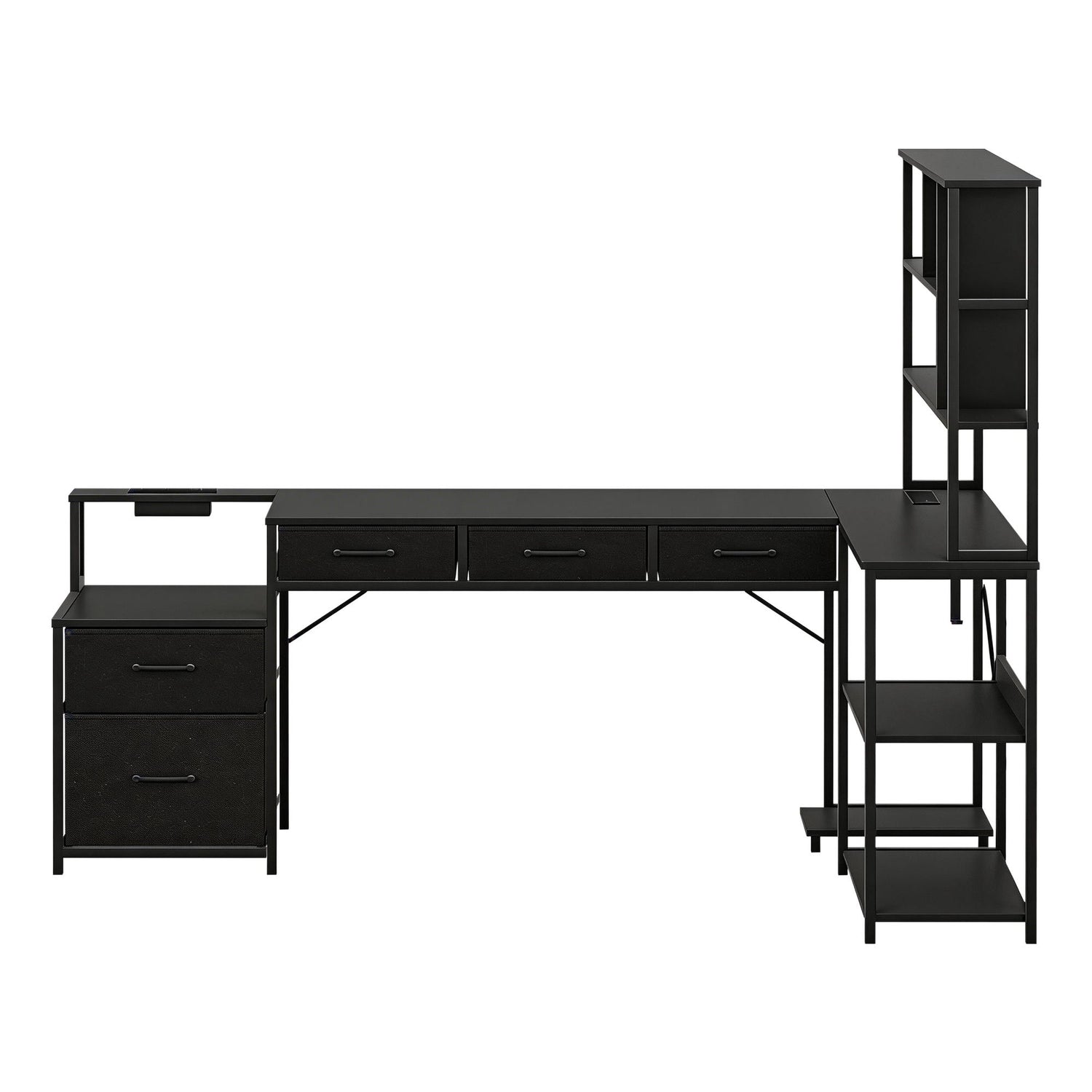 Artiss 200cm L Shaped Gaming Desk Computer Desk with LED Lights &amp; Power Outlets-Furniture > Office > Desks-PEROZ Accessories