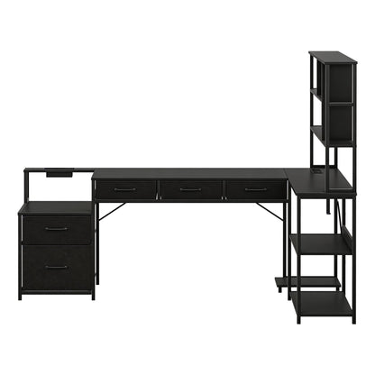 Artiss 200cm L Shaped Gaming Desk Computer Desk with LED Lights &amp; Power Outlets-Furniture > Office > Desks-PEROZ Accessories