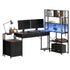 Artiss 200cm L Shaped Gaming Desk Computer Desk with LED Lights & Power Outlets-Furniture > Office > Desks-PEROZ Accessories