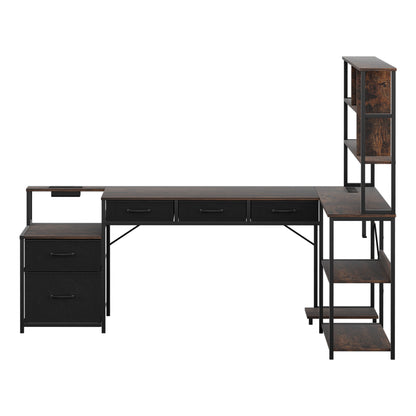 Artiss 200cm L Shaped Gaming Desk Computer Desk with LED Lights &amp; Power Outlets-Furniture > Office > Desks-PEROZ Accessories