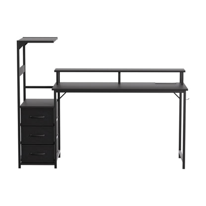 Artiss 145cm L Shaped Gaming Desk Computer Desk with LED Lights &amp; Power Outlets-Furniture > Office > Desks-PEROZ Accessories