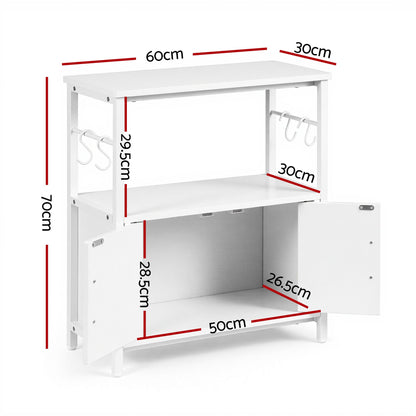 Artiss 20 Gallon Fish Tank Stand 3-Tier Aquarium Stand with Storage Cabinet and Open Shelf White-Furniture > Living Room > Bookcases &amp; Shelves-PEROZ Accessories