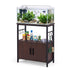 Artiss 20 Gallon Fish Tank Stand 3-Tier Aquarium Stand with Storage Cabinet and Open Shelf Walnut-Furniture > Living Room > Bookcases & Shelves-PEROZ Accessories