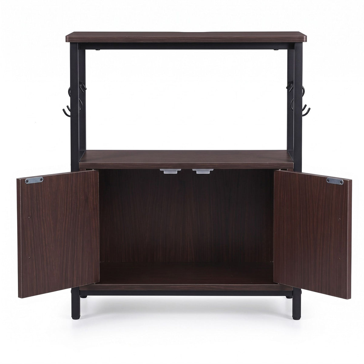 Artiss 20 Gallon Fish Tank Stand 3-Tier Aquarium Stand with Storage Cabinet and Open Shelf Walnut-Furniture > Living Room > Bookcases &amp; Shelves-PEROZ Accessories