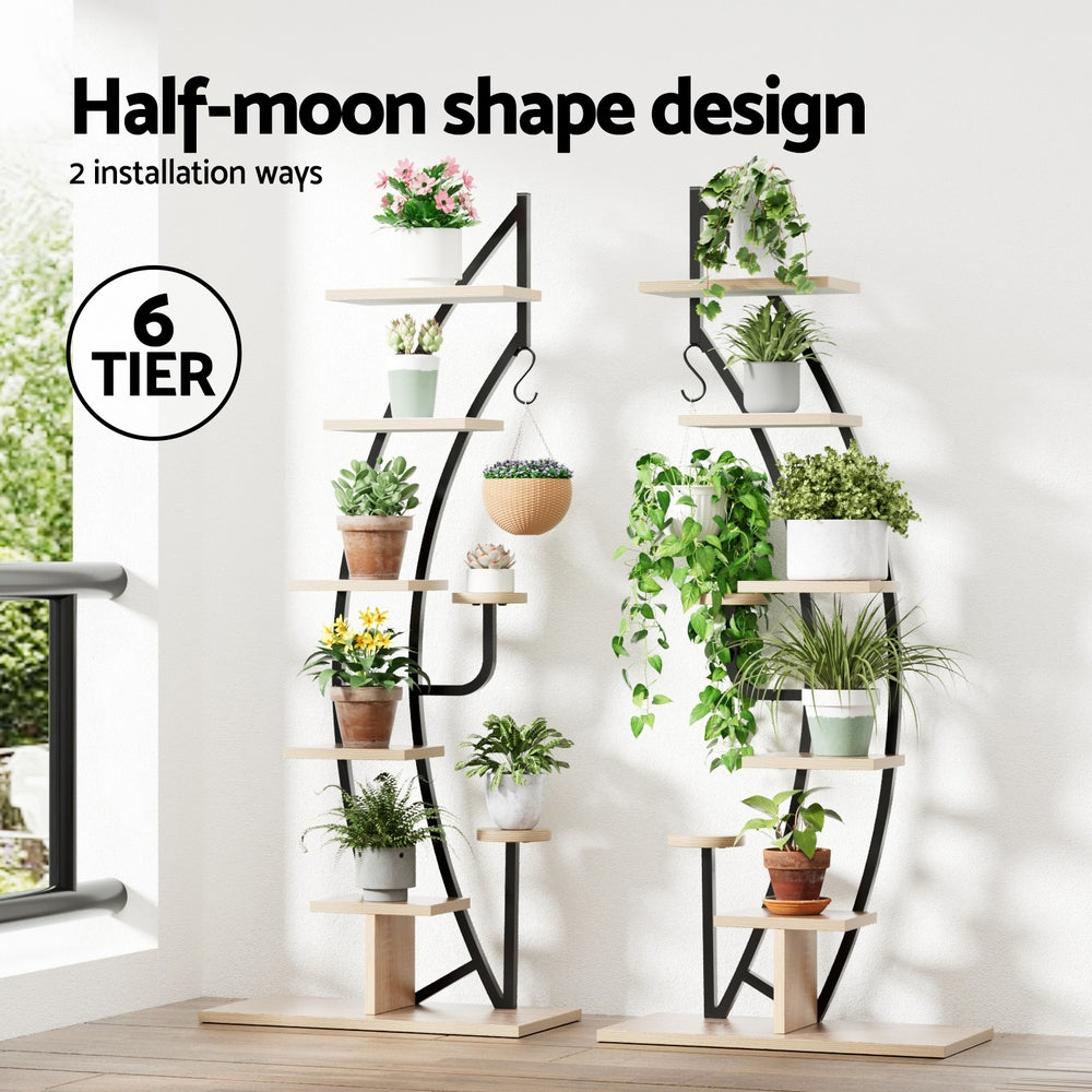 Artiss Plant Stand 6 Tier Ladder Corner Shelf-Furniture > Living Room > Bookcases &amp; Shelves-PEROZ Accessories