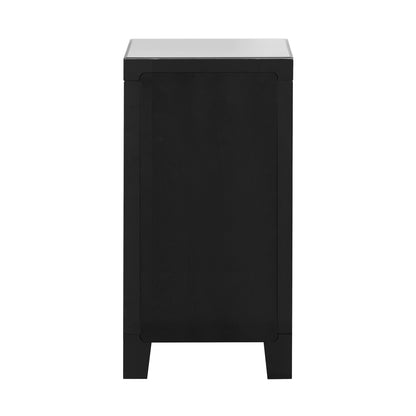 Oikiture Bedside Table, 3 Drawers Mirrored Nightstand Bedroom Storage Cabiner End Table-BedSide Tabless-PEROZ Accessories