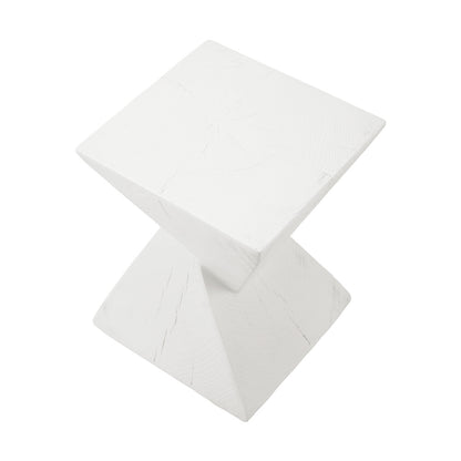 Oikiture Side Table Terrazzo Concrete White-BedSide Tabless-PEROZ Accessories