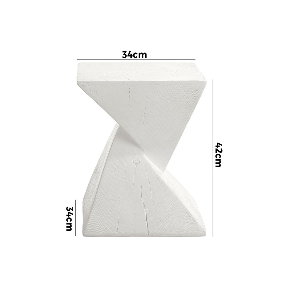 Oikiture Side Table Terrazzo Concrete White-BedSide Tabless-PEROZ Accessories