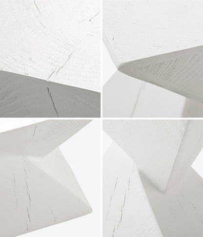 Oikiture Side Table Terrazzo Concrete White-BedSide Tabless-PEROZ Accessories
