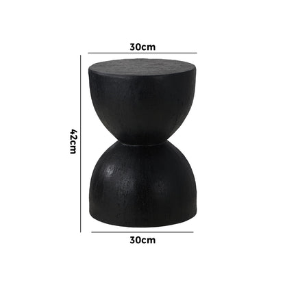 Oikiture Side Table Concrete Outdoor Indoor Black-BedSide Tabless-PEROZ Accessories