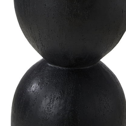 Oikiture Side Table Concrete Outdoor Indoor Black-BedSide Tabless-PEROZ Accessories