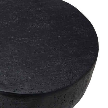 Oikiture Side Table Concrete Outdoor Indoor Black-BedSide Tabless-PEROZ Accessories