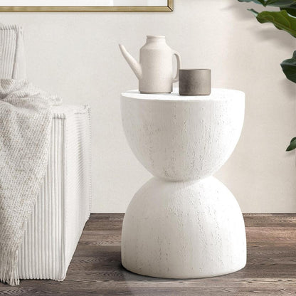 Oikiture End Table Terrazzo Hourglass Coffee Table Side Table Stool Stand-BedSide Tabless-PEROZ Accessories