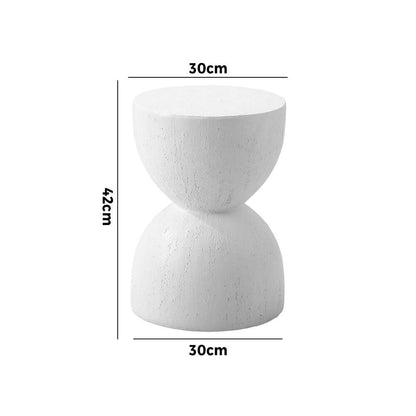 Oikiture End Table Terrazzo Hourglass Coffee Table Side Table Stool Stand-BedSide Tabless-PEROZ Accessories