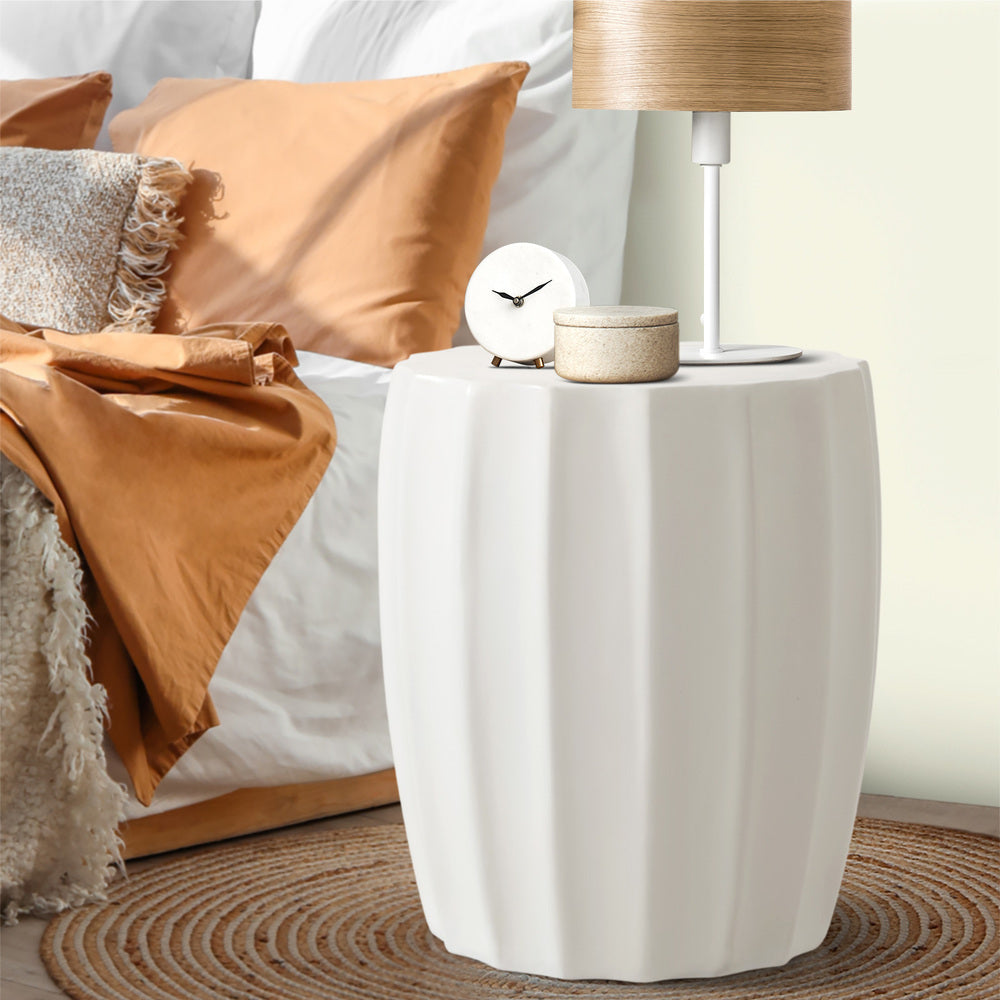 Oikiture Side Table Terrazzo Concrete Outdoor Stand-BedSide Tabless-PEROZ Accessories