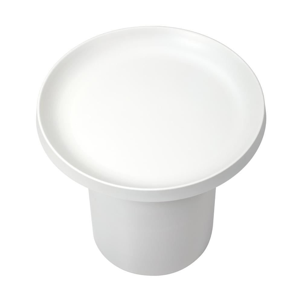 Oikiture Coffee Table Round End Table Side Table White-Side Tables-PEROZ Accessories