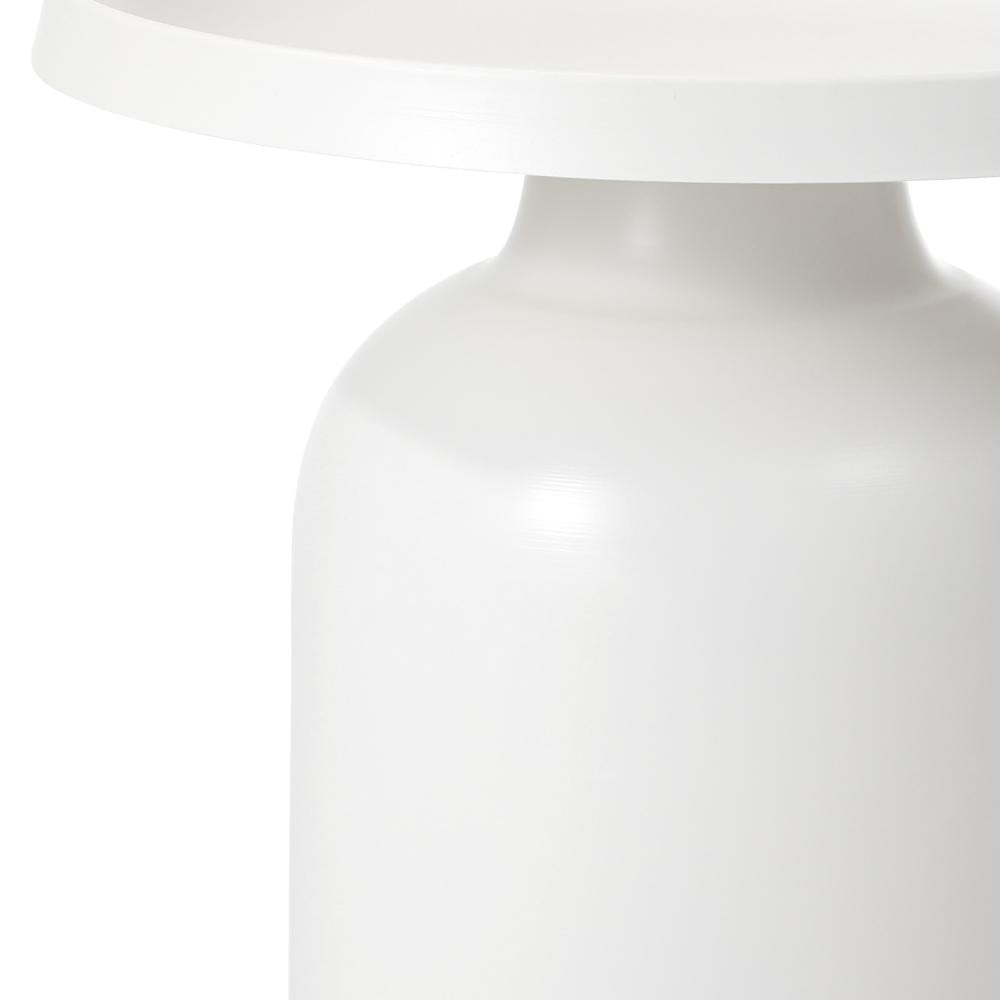 Oikiture Coffee Table Round End Table Side Table White-Side Tables-PEROZ Accessories