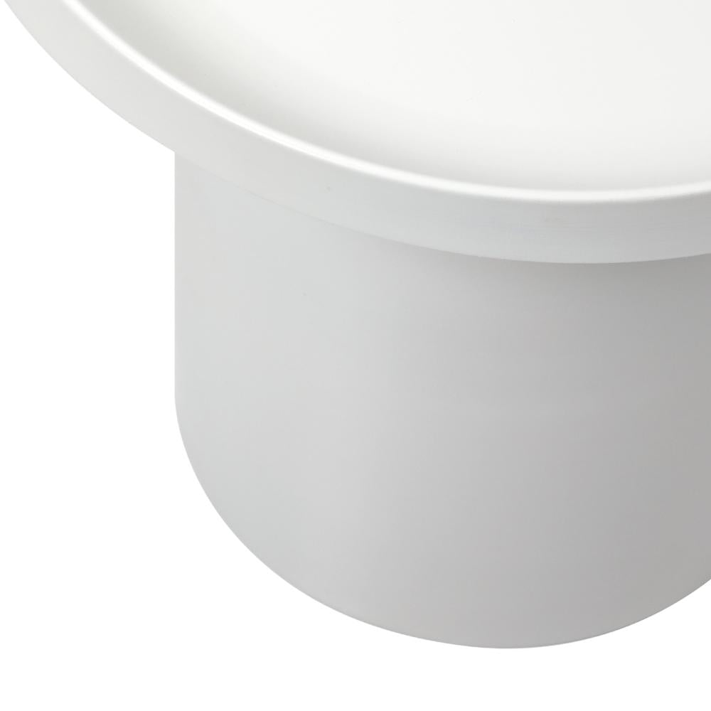 Oikiture Coffee Table Round End Table Side Table White-Side Tables-PEROZ Accessories