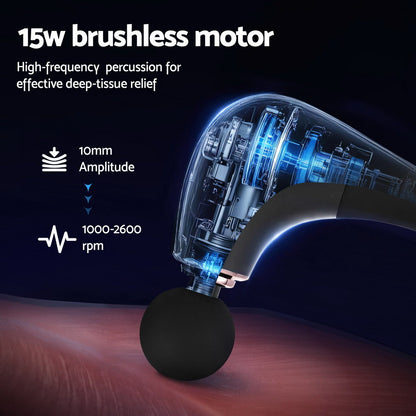 Everfit Massage Gun U-shaped Extended Handle Percussion Massager 4 Heads-Health &amp; Beauty &gt; Massage &amp; Relaxation &gt; Massagers-PEROZ Accessories