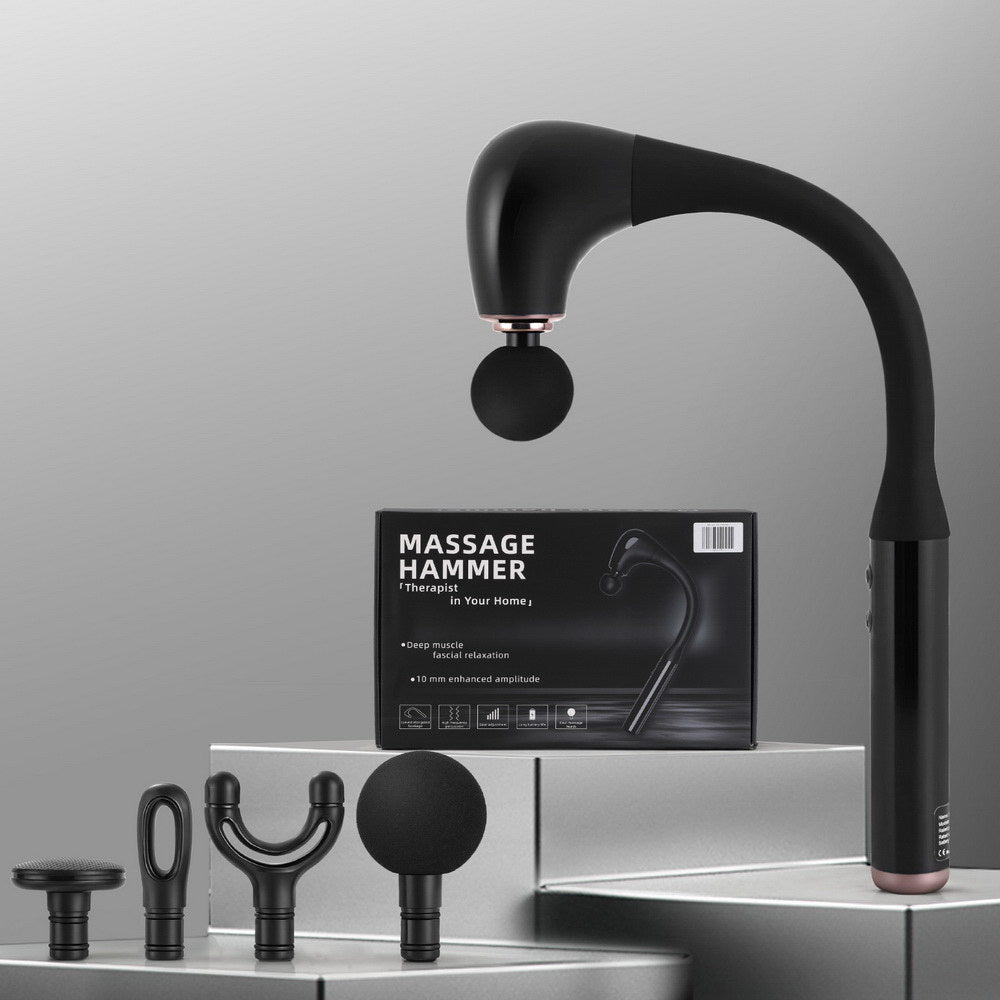 Everfit Massage Gun U-shaped Extended Handle Percussion Massager 4 Heads-Health &amp; Beauty &gt; Massage &amp; Relaxation &gt; Massagers-PEROZ Accessories