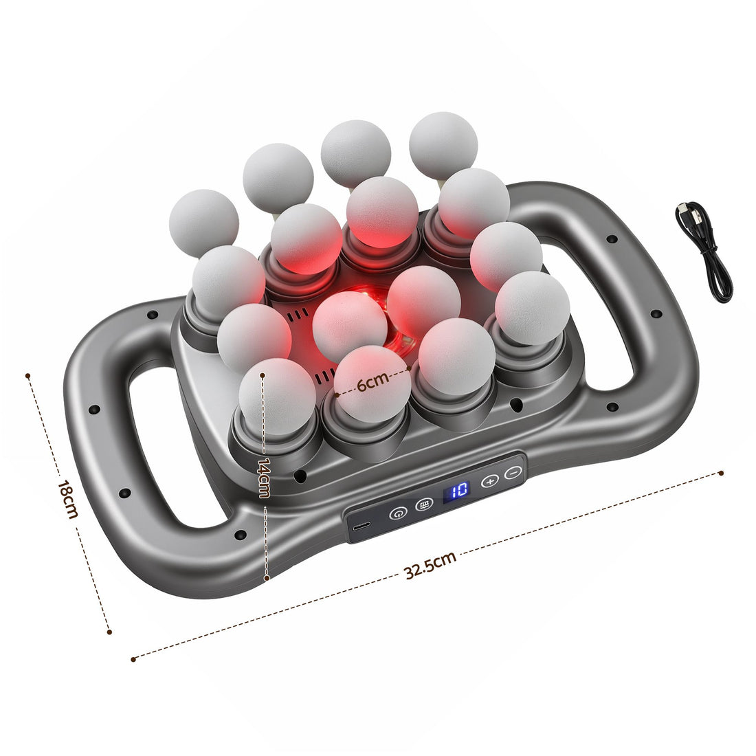 Everfit Deep Tissue Massager 16 Heads with 20 Intensities Deep Percussion Massage Gun Rechargeable